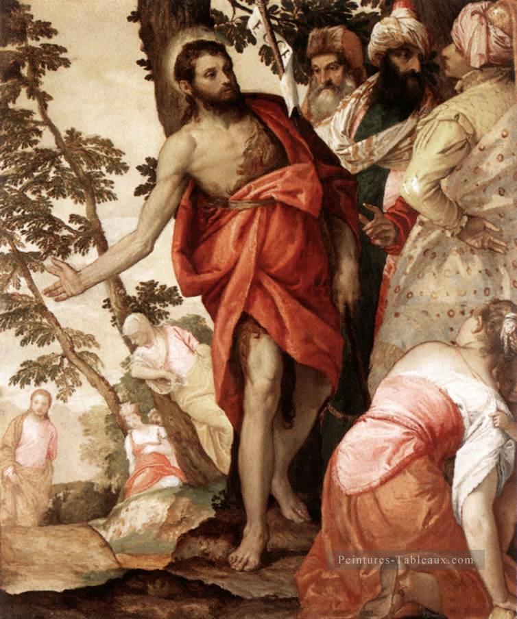 Saint Jean Baptiste Prêchant la Renaissance Paolo Veronese Peintures à l'huile